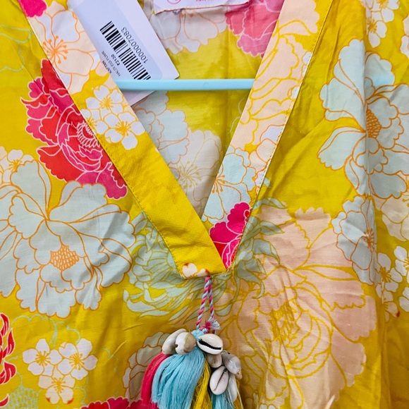 Kaftan top in floral print and shells tassels ! - Picture 3 of 6